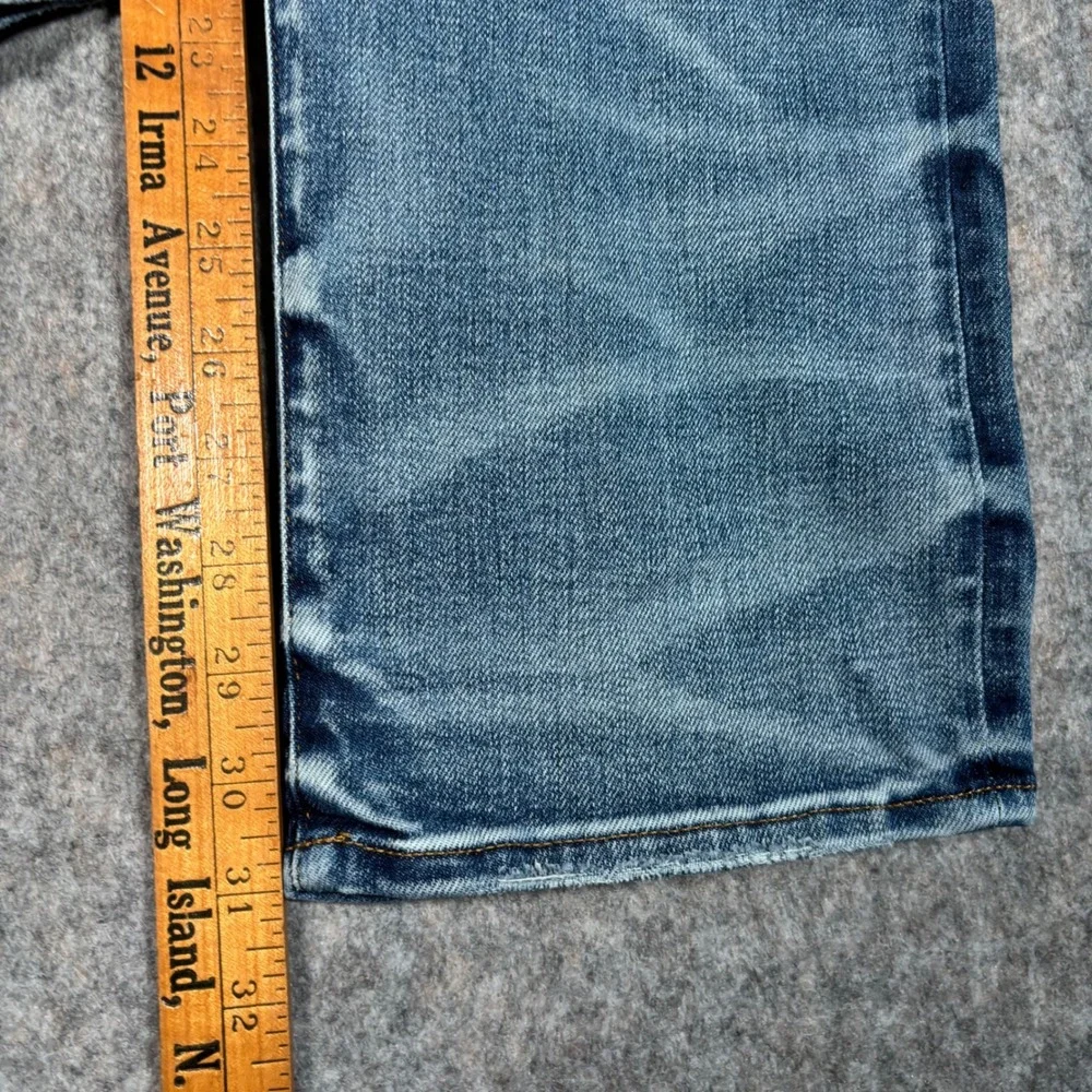 American Eagle Airflex+ Slim Jeans Mens 34x32 (35x31) Medium Blue Faded Whiskers